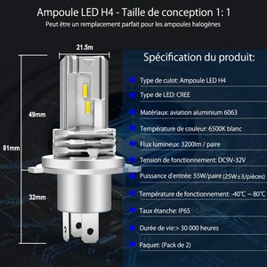 ชุดแปลงไฟหน้า LED H4 แบบลำแสงคู่ แทนที่หลอดฮาโลเจน ให้แสงสว่างคงที่ ขับขี่กลางคืนได้ทุกสภาพอากาศ สำหรับ Y8 รุ่น H4 - Product Image 1