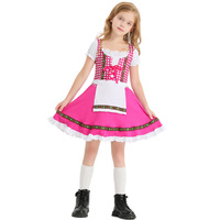 Robe de festival de bière traditionnelle allemande à carreaux pour enfants