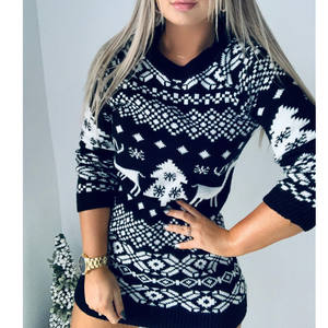 <strong>Women</strong> <strong>Christmas</strong> Sweater Dress Warm Knitted Long Sleeve Sweater <strong>Jumper</strong> Top Winter Autumn <strong>Plus</strong> <strong>Size</strong> - Product Image 3