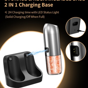 352ML Portable Automatic Electric Salt and <b>Pepper</b> Charging Base <b>Grinder</b> Set Sea Salt <b>Grinder</b> Electronic Salt and <b>Pepper</b> <b>Grinder</b> - Product Image 3