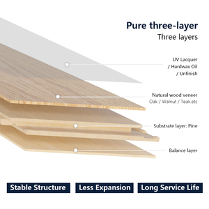 Plancher en bois d'ingénierie multicouche en chêne blanc lisse de qualité AB, installation facile par clic, 15 mm, durable, motif chevron, pour maison et bureau - Product Image 4