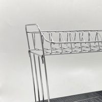 Séchoir à vaisselle de cuisine en acier inoxydable chromé deux couches double égouttoir à vaisselle évier support de cuisine