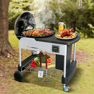 Barbecue au charbon <span class=keywords><strong>de</strong></span> bois commercial multifonctionnel <span class=keywords><strong>de</strong></span> luxe 22,5 pouces, chariot barbecue, barbecue extérieur, cuisinière <span class=keywords><strong>de</strong></span> camping - Product Image 4