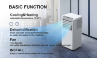 Climatiseur Électrique Portable 9000 Btu 1HP pour Maison, Extérieur, Voiture & Hôtel 220V Refroidissement/Chauffage Faible Bruit