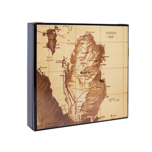 Boîte en bois personnalisée avec carte du <span class=keywords><strong>monde</strong></span> imprimée, couvercle à charnière, emballage cadeau de luxe vintage en bois pour dattes et chocolats, idéale pour souvenirs et objets précieux - Product Image 2