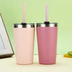 Wholesale Bulk Straight 304 Stainless Steel Bottle Skinny Sublimation Bottle with Lid and Straw