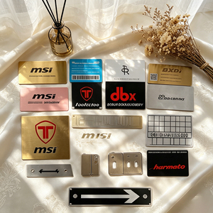 Étiquettes de logo en alliage de zinc poli personnalisées, vente en gros, étiquettes de vêtements découpées au laser, écologiques, autocollantes, livraison rapide - Product Image 5