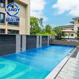 Cubierta para <span class=keywords><strong>Piscina</strong></span> Landy Blue PC, Motorizada, Antievaporación, Resistente a los Rayos UV, Cubiertas Móviles Comerciales para Piscinas Elevadas - Product Image 5