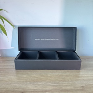 Boîte en papier gris métallisé avec spirale noire pour collection de café haut de gamme, style luxe léger et emballage cadeau premium - Product Image 2