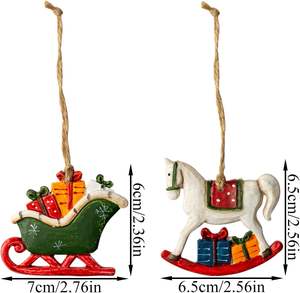 Moderne Premium Vente en gros Bonhomme de neige Père Noël Elk Ornements d'arbre de Noël Pendentif suspendu pour fournitures de fête - Product Image 4