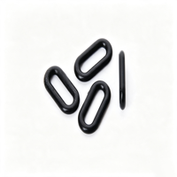 Boucle ovale noire en plastique pour sangle de sac à dos, bagages, accessoires de fixation et de connexion pour sangles en toile
