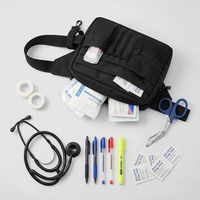 Pochette de hanche médicale imperméable en polyester BSCI avec fermeture éclair, sac banane portable pour infirmière, organisateur multi-poches pour outils d'urgence en clinique