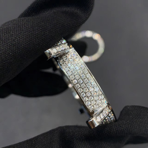 Boîtier de montre de luxe en diamant pour NH35/SKX007-huître en <span class=keywords><strong>or</strong></span> rose 904L, diamants de laboratoire CVD, cristal bombé, style Datejust et plongeur - Product Image 2