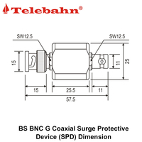 Parafoudre coaxial BNC SPD 50Ω 0-3GHz DC, dispositif de protection contre les surtensions RF
