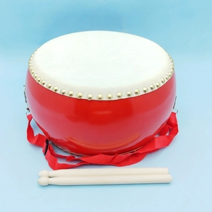 Wholesale Chinese Red Cowhide Tang <b>Drum</b> Wooden Folk Hand <b>Drum</b> With Strap And Mallets For Kids Performance - Product Image 2