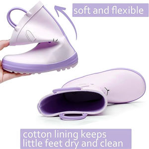 <span class=keywords><strong>Botas</strong></span> de goma térmicas con diseños de purpurina sólida personalizada, <span class=keywords><strong>Botas</strong></span> de lluvia Midi impermeables de caucho Natural 100% <span class=keywords><strong>para</strong></span> niños pequeños, asas fáciles de poner - Product Image 4