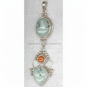 Boucles d'oreilles turquoise, boucles d'oreilles en pierre turquoise, boucle d'oreille en perles de pierre, boucle d'oreille en argent avec vente en gros de turquoise - Product Image 1