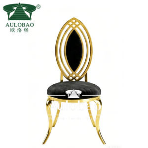 Sillas con respaldo ovalado de acero inoxidable dorado elegante para banquetes, comedor, uso en hoteles al aire libre - Product Image 5