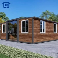 Kit de maison modulaire préfabriquée pliable à deux étages en acier, option cuisine, salon, bureau, ignifuge et résistant à l'eau