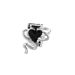 Anillo de Corazón Rojo para Mujer, Anillo de Cóctel con Engaste Pavé, Circonita Cúbica Creada en Laboratorio, Joyería de Moda para Fiesta - Product Image 3
