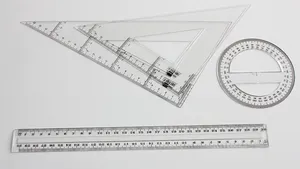 4pcs 30cm Ruler Set With 360 Degree Protractor