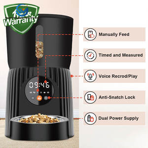 Mangeoire intelligente pour animaux de compagnie avec synchronisation automatique Télécommande WiFi Bols d'<span class=keywords><strong>eau</strong></span> et de nourriture en acier inoxydable massif Alimenté par batterie pour chats chiens - Product Image 3