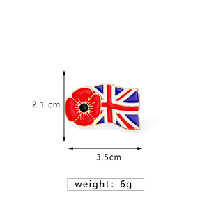 Broche drapeau coquelicot rouge épinglette créative en émail drapeau du Royaume-Uni - Product Image 5