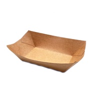 Côtelettes de poulet frites jetables en papier Kraft, aliments pour frites, salade de fruits, plateau ouvert résistant à l'huile, bateau en papier