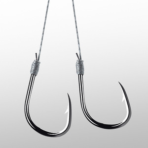 Ensemble de pêche Ise Ni à double hameçon en acier inoxydable pré-monté pour la pêche en eau douce au fond - Product Image 1