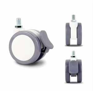 ユニバーサル 2インチ 医療機器用キャスター 静音ダブルホイール ねじ込み式 病院用ベッド・美容機器・浴室・リビングルームに - Product Image 1