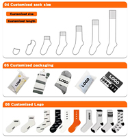 Chaussettes unisexes à motif de lettres mignonnes, en coton doux, respirantes, pour un usage quotidien décontracté, logo personnalisé disponible
