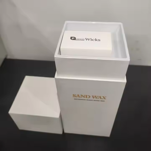 <span class=keywords><strong>Bougie</strong></span> perlée à base de plantes Cire de sable en poudre granulée avec 30 mèches Cire de sable non parfumée <span class=keywords><strong>Kit</strong></span> de boîte carrée blanche pour événement de mariage - Product Image 1