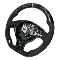 Volant en fibre de carbone forgée noir et suède, très demandé, pour BMW Série 3, Série 5, E46, M3, M6, E61, E62, E63