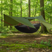 Hamac de camping extérieur avec moustiquaire, chaise suspendue en nylon durable, capacité 2 personnes 200 kg