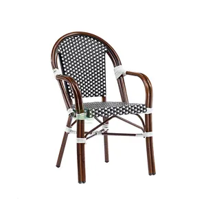 (E200779 arm) cadeiras para restaurante europeu ao ar livre, francês, bistro, rattan, café