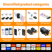 Batterie externe mini capsule personnalisable 10000mAh avec câble intégré et support de téléphone, certifiée CE UL Rosh CCC, portable