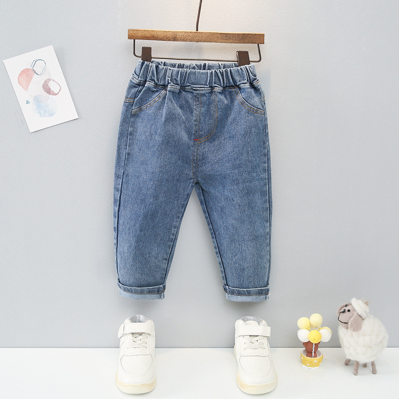 Children's Wear Spring New Boys' Suit Baby Striped Long Sweater Jeans Two-piece Set Fashion