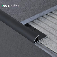 Profilé de transition moderne en aluminium en forme de Q pour carrelage, bande de protection en céramique argentée pour intérieur