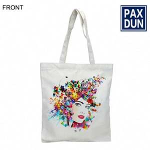 Sac fourre-tout personnalisé en gros avec logo par transfert thermique, sac de courses en coton à prix abordable, sac fourre-tout en toile personnalisé - Product Image 3