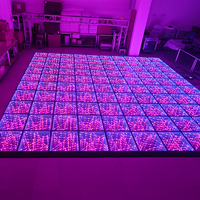 Igreslite 2ft/1.6ft Piste de danse LED filaire à effet étoilé pour Mariages, Fêtes, Clubs et Événements, avec miroir 3D