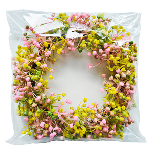 Couronne de fleurs artificielles Huiyun Baby's Breath, roseaux colorés pour décoration intérieure - Product Image 3