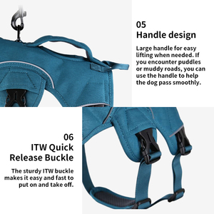 OKKPETS Arnés reflectante acolchado ajustable sin tirones con asa para caminar entrenamiento para perros grandes y uso portátil - Product Image 3