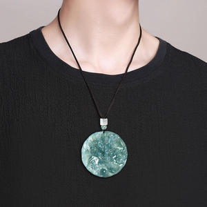 หยกธรรมชาติหยกน้ำเงินรูปมังกรจี้หยก UNISEX ผู้หญิงผู้ชายสไตล์จีนของขวัญพร้อมใบรับรอง LP98 - Product Image 4