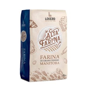 Farine de blé tendre de type 00, fabriquée en Italie, Manitoba, 25 kg en sac en papier, riche en protéines - Product Image 1