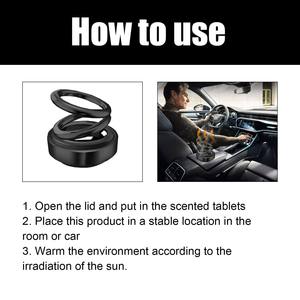 Ambientador Solar para Auto 2026 con Doble Anillo y Almohadillas Aromáticas, Diseño Giratorio de Energía Solar, Alta Calidad - Product Image 5