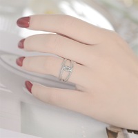 Anillo de Acero Inoxidable Plateado Dorado con Incrustaciones de Diamantes de Imitación en Varias Filas para Hombre y Mujer, Regalo de Aniversario de Bodas para Parejas