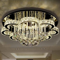 Vente directe du fabricant, luminaires de plafond en cristal LED avec base en métal pour chambres à coucher et salons, style luxueux simple et moderne