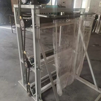 Système de Convoyeur de Fumier à Manivelle pour Cage à Poulets Multi-Niveaux, Machine de Nettoyage de Fumier Durable pour l'Élevage de Volailles