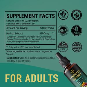 OEM ODM Hot Selling 8 in 1 Herbal <b>Blend</b> Supplements Lymphatic Cleanse Support Liquid Drops with Echinacea, Dandelion, Burdock - Product Image 2