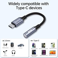Adaptateur audio USB C vers 3,5 mm avec DAC, câble tressé Type C vers prise casque HiFi AUX pour téléphone, tablette, ordinateur portable